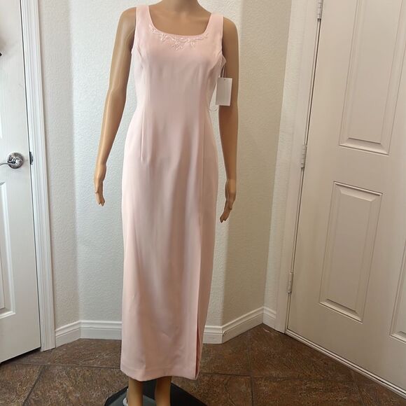 JR Nites Dress & Jacket Formal Size 6 & 8 Petite Beaded 2 Piece Pink Blush Rose - Picture 8 of 14